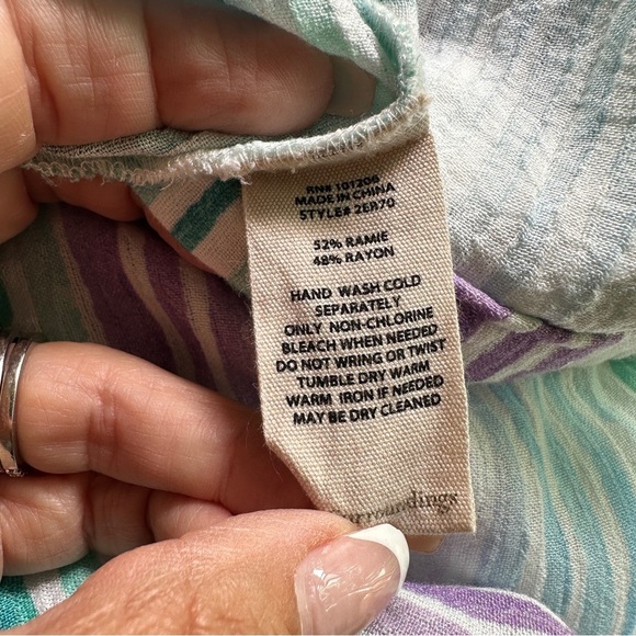 Soft Surroundings Button Front Striped Tunic Long Sleeve Size Small - Picture 3 of 16